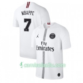 Camisolas de Futebol Paris Saint Germain Mbappe 7 Jodan Branco Equipamento 3ª 2018/19 Manga Curta